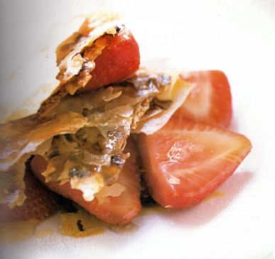 Strawberries with Nutty Filo