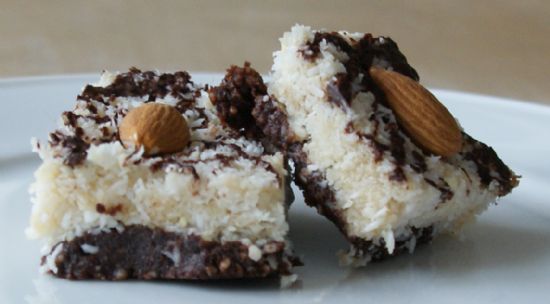 Chocolate Fudge Coconut Bars - Swiss Paley