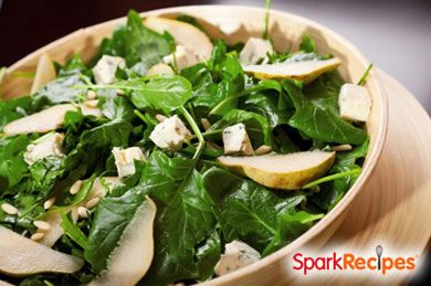 Spinach and Pear Salad with Dijon Vinaigrette