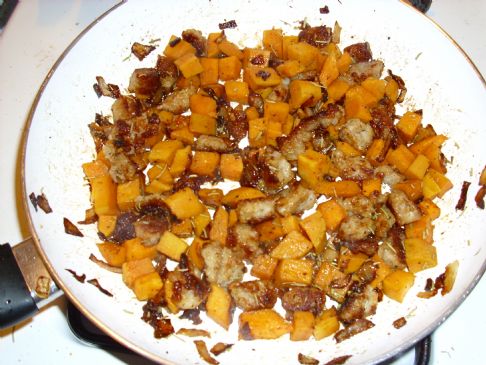 Sweet Potato and Sausage Hash with Fried Egg