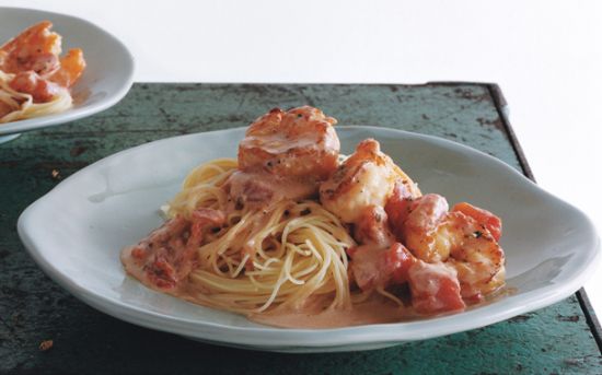 Geraine's Shrimp with Angel Hair Pasta and Creamy Tomato Sauce