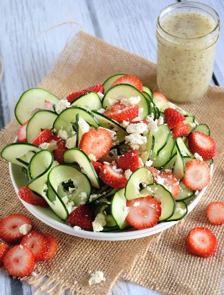 Cucumber Strawberry Quick Salad