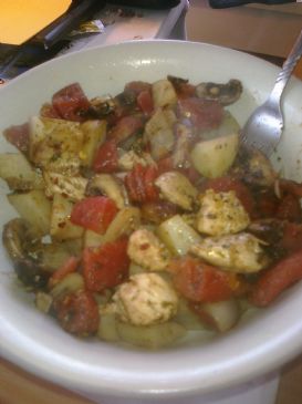 Garden herb and veggie chicken bowl