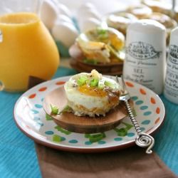 Baked Eggs and Mini Honey Ham Cups for Three