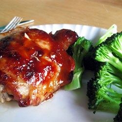 Baked Teriyaki Chicken Thighs (w/skin and bone)