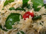 Lemon Orzo Salad with Spinach and Tomatoes