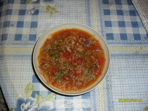 Cabbage and Ground Beef Soup