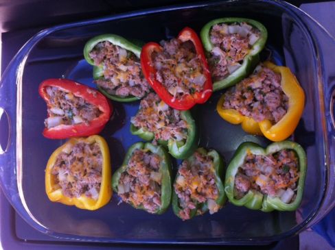 Ground Turkey Stuffed Bell Peppers