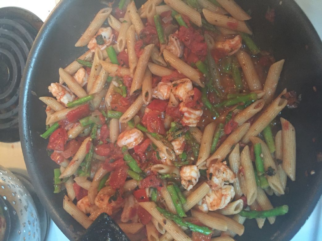Shrimp, Asparagus, and Penne Pasta