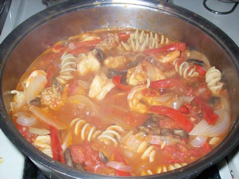 Shrimp and Turkey Sausage Cacciatore Stew
