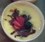 Cooked Vanilla Pudding w/Chocolate and Berries