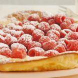 Oven Puffed Pancake with Fresh Raspberries