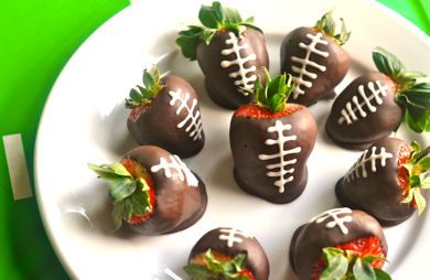 Chocolate-Covered Strawberry Footballs