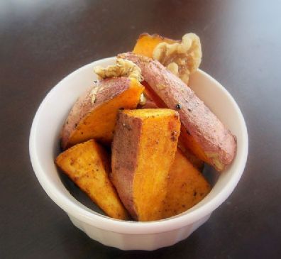 Roasted Sweet Potatoes skin-on with Maple Syrup