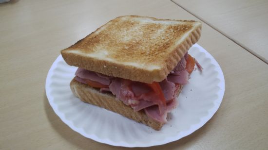 Mortadella and Tomato Sandwich