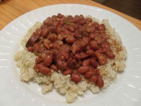 Slow Cooker Red Beans w/ Brown Rice