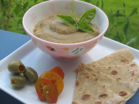 Eggplant Hummus with Flat Bread