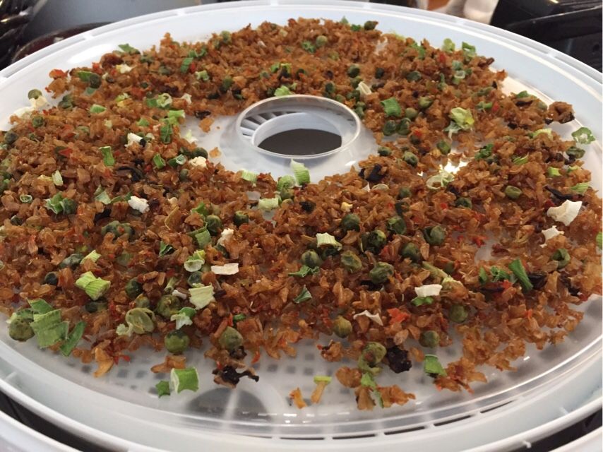 Backpacking Fried Rice for dehydrating in a dehydrator