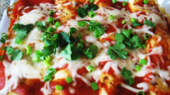Vegetable Enchiladas with Red Sauce
