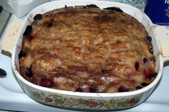 Blueberry cake with a lemon glaze