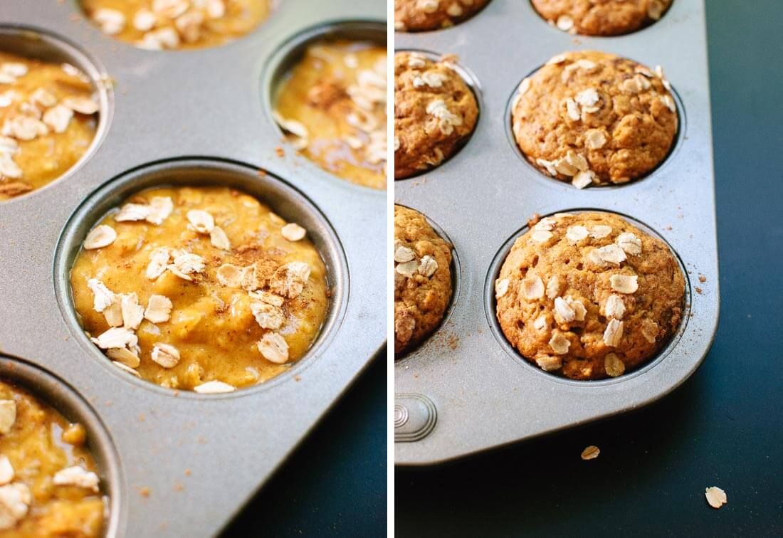 Whole Wheat and Oat Pumpkin Muffins