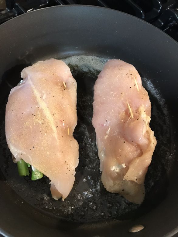 Asparagus and Mushroom Stuffed Chicken Breast