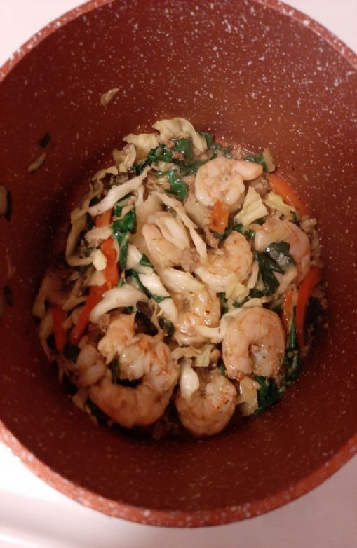 Mock shrimp spring roll in a Bowl