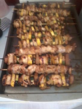 Grilled Terriyaki Chicken and Veggie Kabobs