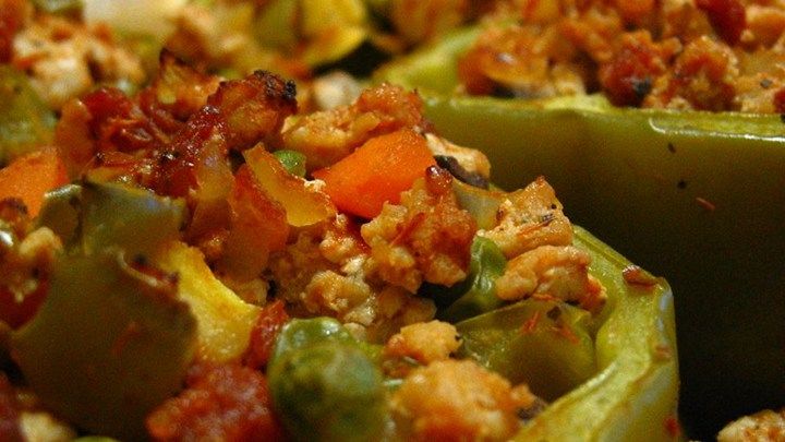Stuffed Peppers w Turkey and Vegetables