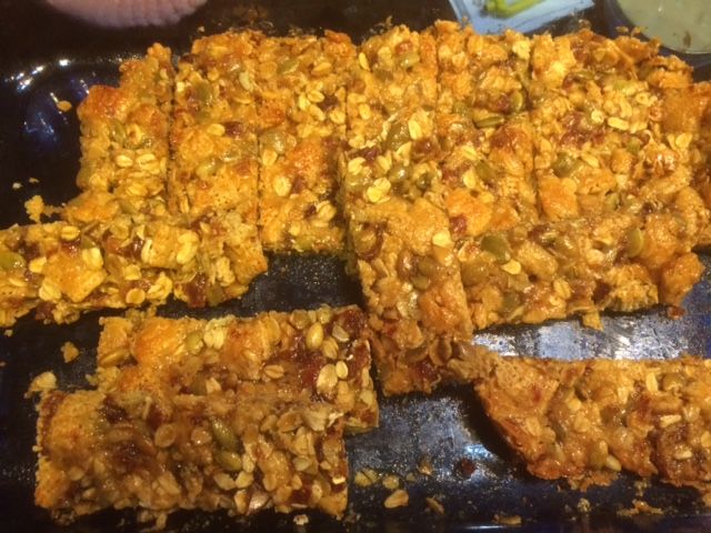 Pumpkinseed, Date and Tahini Bars