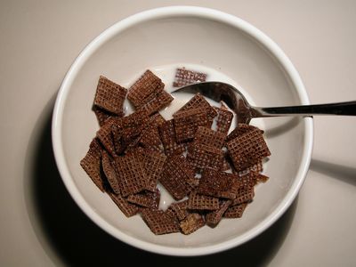 Coco Shreddies with Banana and Actimel