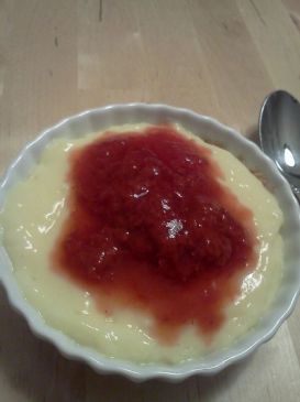 Individual Strawberry Topped Pudding Pie