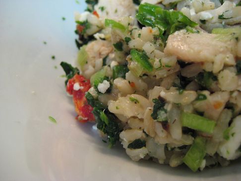 Chicken Spinach and Feta Brown Rice Bowl