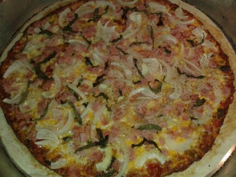 Keto Ham and Cheese Pizza
