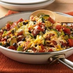 Chicken, Cucumber, Black Bean and Rice Skillet