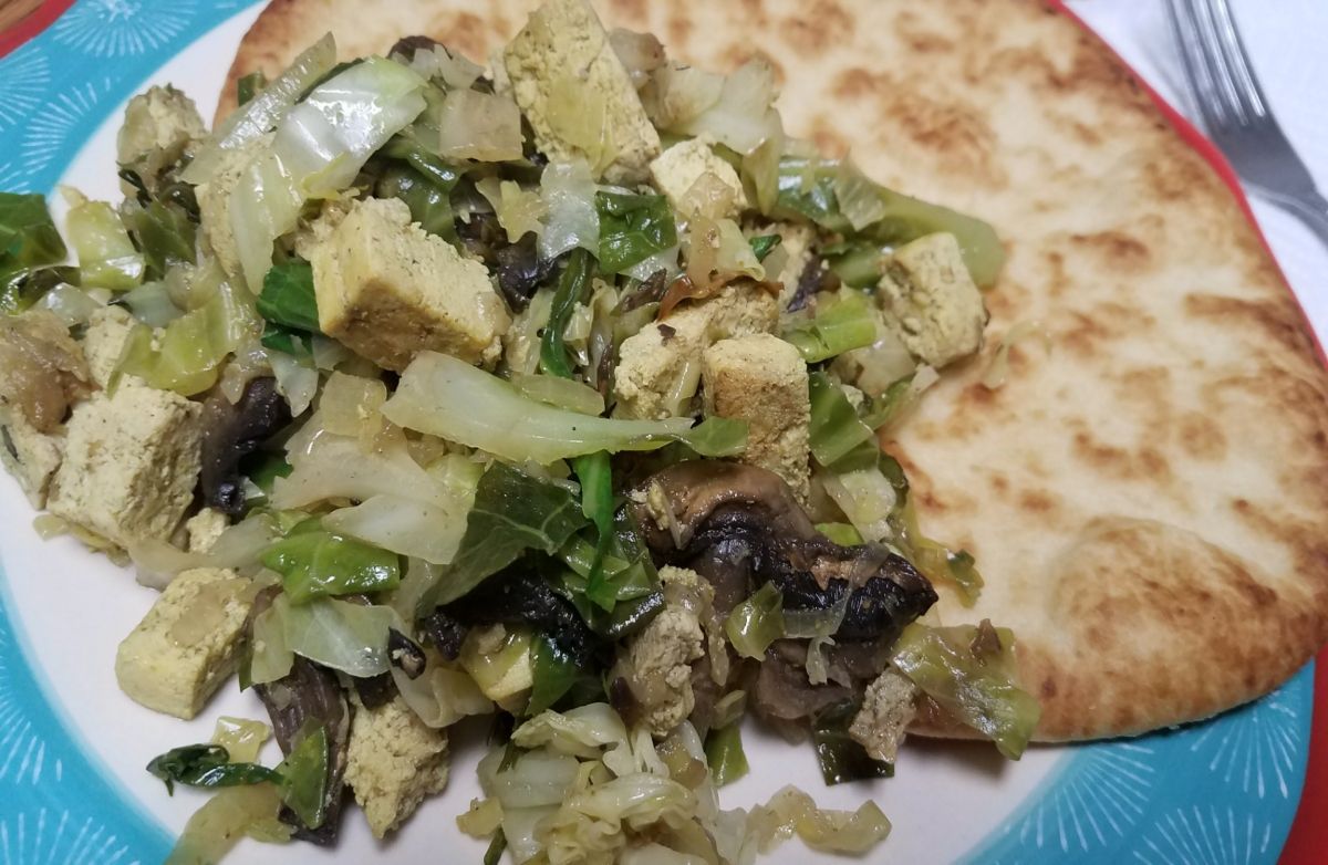 Cabbage-mushroom &Tofu stir fry