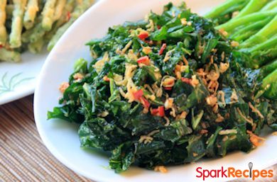 Crispy Garlic Kale with Chorizo and Beans