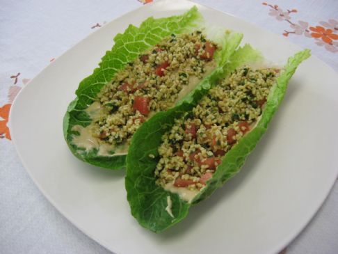 Vegan Gluten Free Tabouli Lettuce Wraps