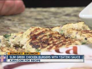 Slim Greek Chicken Burgers w/Tzatziki Sauce