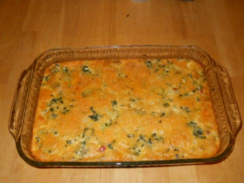 Crustless Quiche w/Kale, Onions and Peppers