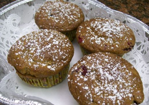 Whole Wheat Banana Muffins with Cranberries and Chocolate