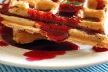Low-Fat Whole Grain Waffles with Strawberry Syrup