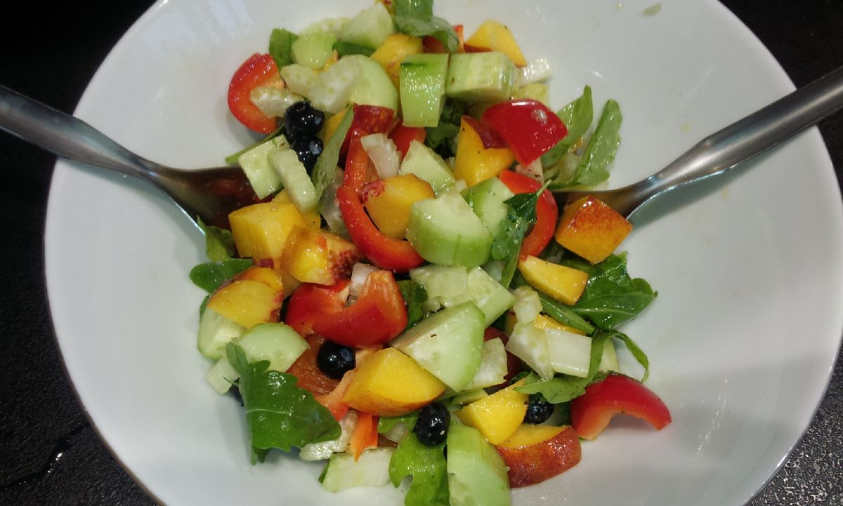 Nectarine and Blueberry Summer Garden Salad