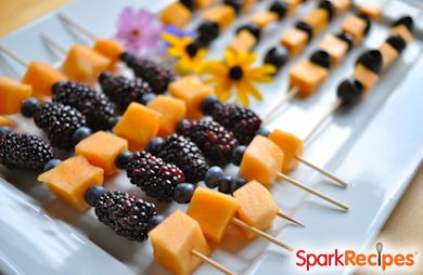 Orange and Black 'Halloween' Fruit Kabobs