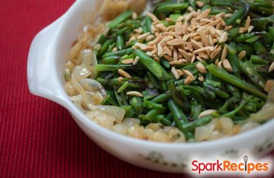 Green Beans with Balsamic Onions and Almonds