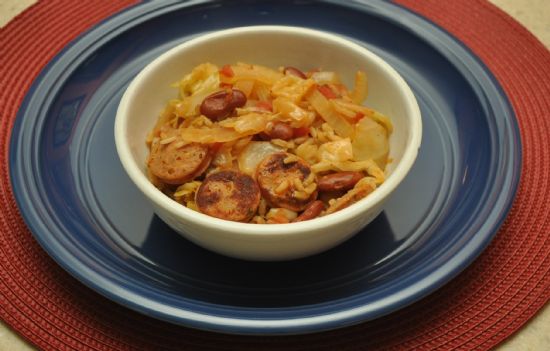 Sausage, Cabbage and Beans