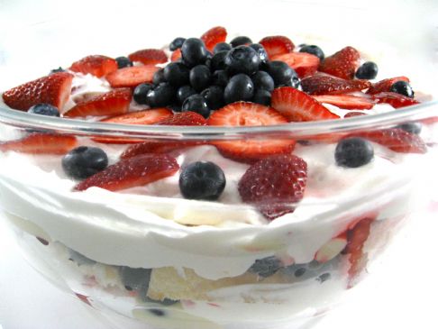 4th of July ?No Bake? Skinny Strawberry Shortcake Trifle, Ready in Minutes