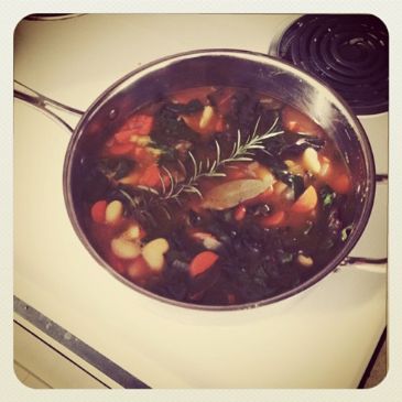 Lima Bean, Carrot, and Swiss Chard Soup (vegetarian)
