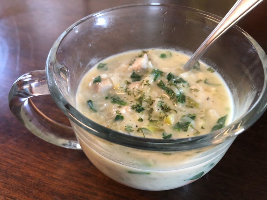 Creamy Chicken Rice Soup with Spinach