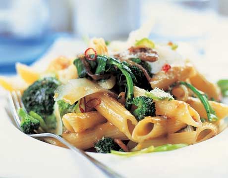 Whole Wheat Pasta with Braised Greens